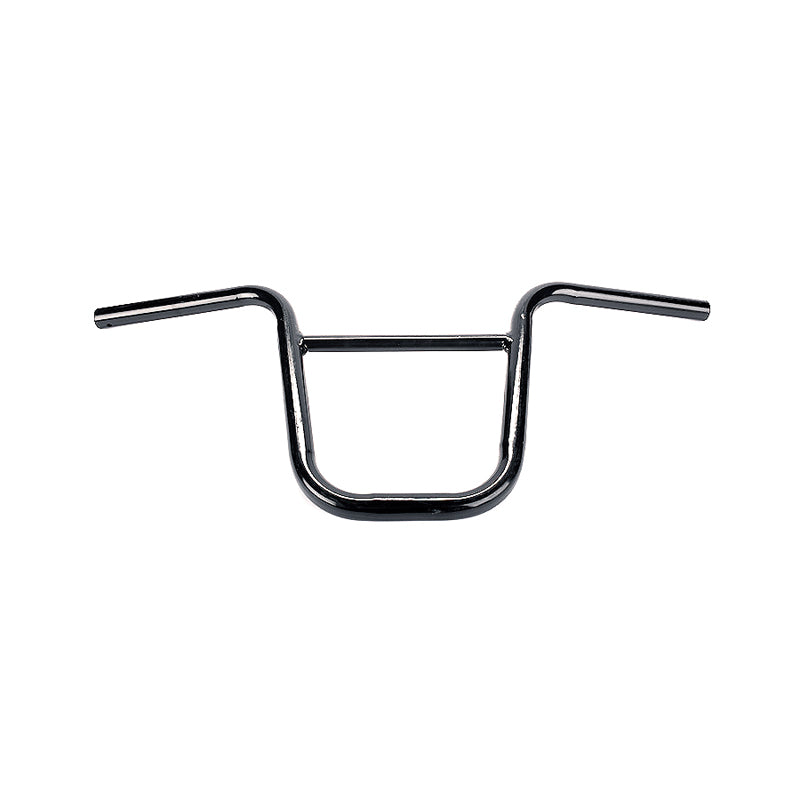 Handlebar for Motovox MBX10 and MBX11 Mini Bikes, black metal with a 7/8 tube diameter and 24-1/2 width, designed for durability and compatibility with various mini bikes and dirt bikes.