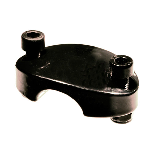 Handlebar Clamp for the Pulse Charger electric scooter, featuring a black clamp with screws, designed to secure the round handlebar stem atop the steering tube. Includes nuts and bolts.