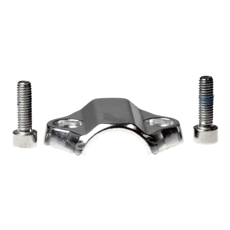 Close-up of the Handlebar Clamp with Bolts for the Razor Trikke E2 electric scooter, featuring detailed views of the screws and metal components essential for attachment and stability.