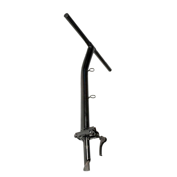 Complete Folding Handlebar Assembly for Currie 650, 750 and 900 Scooters, featuring a black metal handlebar with distinct rings, essential for larger models like eZip 750 and 900, and IZIP 650.