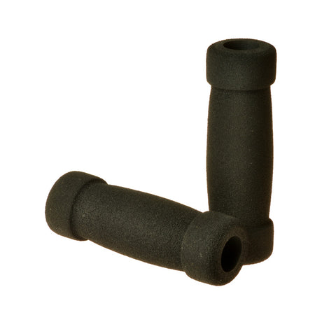 4-1/4 Universal Handlebar Grip Set for Mobility Scooters: A pair of black foam handlebar grips designed for easy installation on various scooter brands with handlebars 5/8 to 7/8 in diameter.