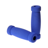 4-1/4 Universal Handlebar Grip Set for Mobility Scooters, showing a pair of blue foam grips designed to fit handlebars with a diameter of 5/8 to 7/8.