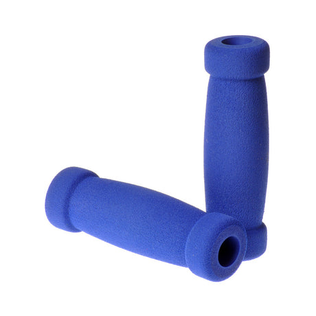 4-1/4 Universal Handlebar Grip Set for Mobility Scooters, showing a pair of blue foam grips designed to fit handlebars with a diameter of 5/8 to 7/8.