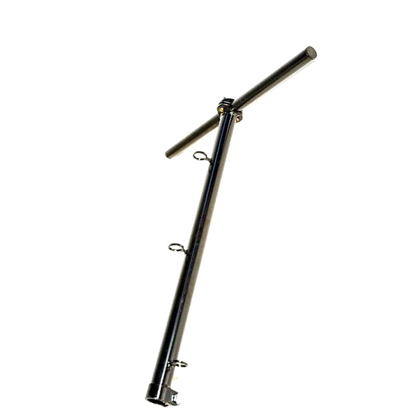 Handlebar Assembly for the IZIP I-130, I-150, and I-200 electric scooters, featuring a long black metal pole with an attached metal rod, essential for vintage scooter repairs.