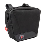 Handlebar Mount Bag by Sunlite, designed for bikes and scooters, featuring a black bag with a red handle, ideal for carrying essentials during rides.