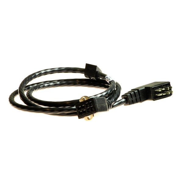 Front to Rear Wiring Harness for the Rascal 230 & 240 Deluxe Mobility Scooter, featuring a black cable with black connectors, essential for maintaining genuine OEM Rascal parts.