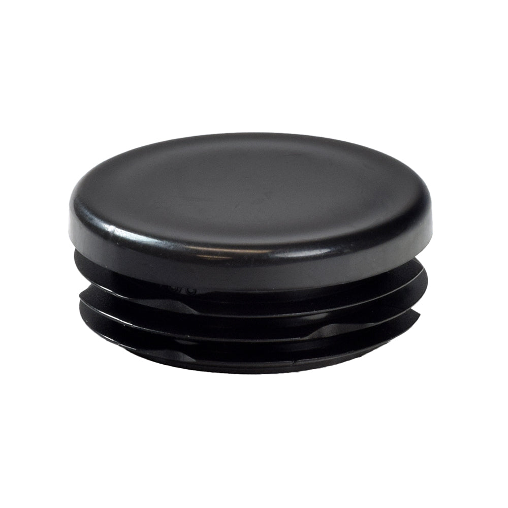 Head Tube Cap for Invacare AVIVA FX, Pronto M41, M91, & M94 Power Chairs, a small black round component designed to seal and protect the fork assemblies' bearings from dirt and moisture.