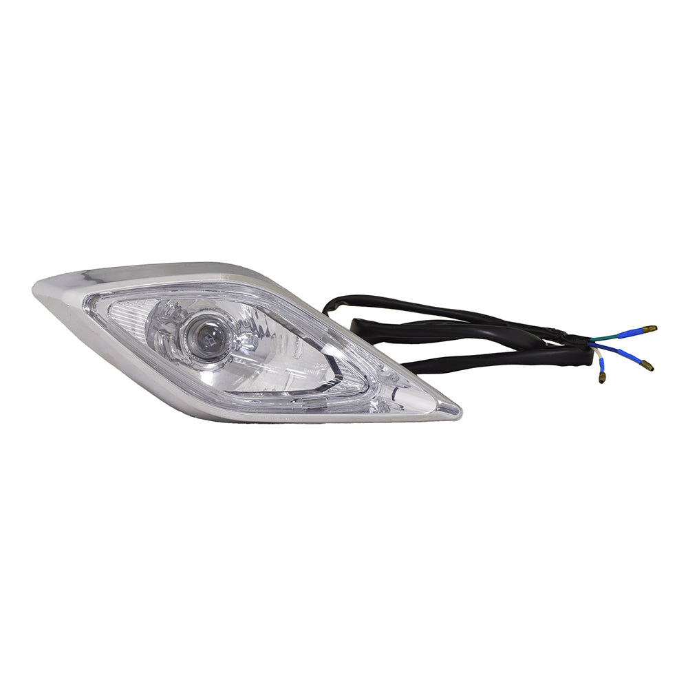 Headlight Assembly for 90cc Baja 90 (BA90) and Wilderness 90 (WD90) ATVs, featuring a close-up view of the headlight with attached wires and cables. Suitable for 90cc-110cc Chinese ATVs.