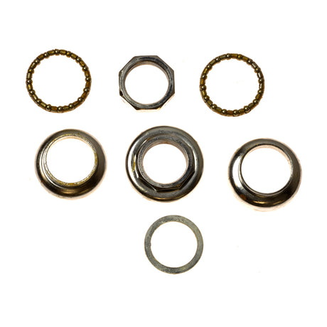 Headset Bearings for the Razor Trikke E2, showcasing a close-up view of metal rings and nuts essential for the upper and lower bearings of the electric scooter.