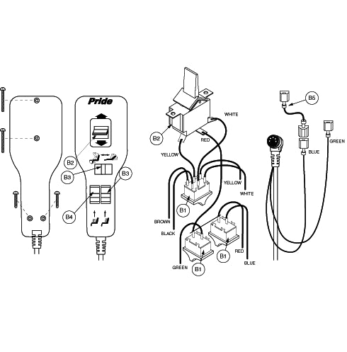 Heat and Massage Hand Control for Infinite Position Pride LL-660 Lift Chair (ELEASMB1054), detailed in black and white line art with buttons for raising, lowering, heat, and massage functions.