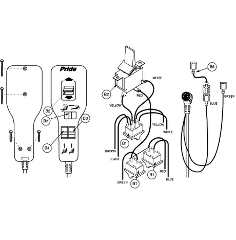 Heat and Massage Hand Control for Infinite Position Pride LL-660 Lift Chair (ELEASMB1054), detailed in black and white line art with buttons for raising, lowering, heat, and massage functions.