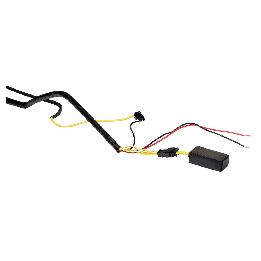 12 Volt Heated Scooter, ATV, & Dirt Bike Grips shown with black and yellow electrical wires, designed for easy installation on 7/8 diameter handlebars.