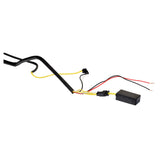 12 Volt Heated Scooter, ATV, & Dirt Bike Grips shown with black and yellow electrical wires, designed for easy installation on 7/8 diameter handlebars.