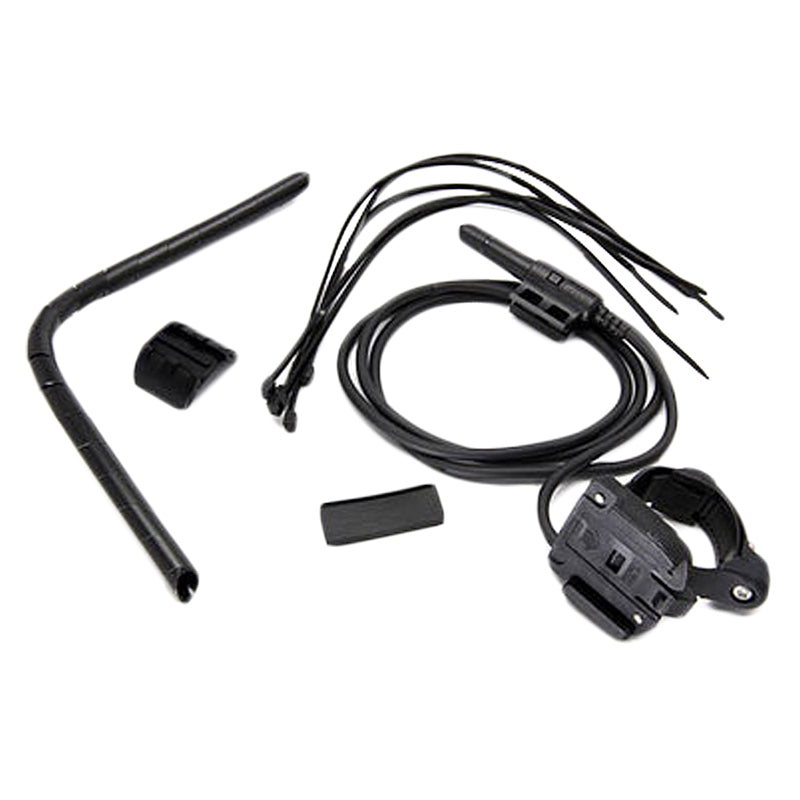 Heavy Duty Sensor Kit for the Velo 5 & Velo 8 Bike Computers, featuring a sturdy black bike rack with integrated cables, ideal for robust cycling performance.