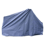 Heavy Duty Tricycle Cover with Draw String securely covering a tent, showcasing its durability and protective quality.