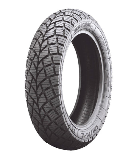 Close-up of the Heidenau 140/70-16 K66 4-Season Scooter Tire, showcasing its detailed all-season tread pattern, designed for exceptional water displacement and year-round performance on KYMCO People scooters.