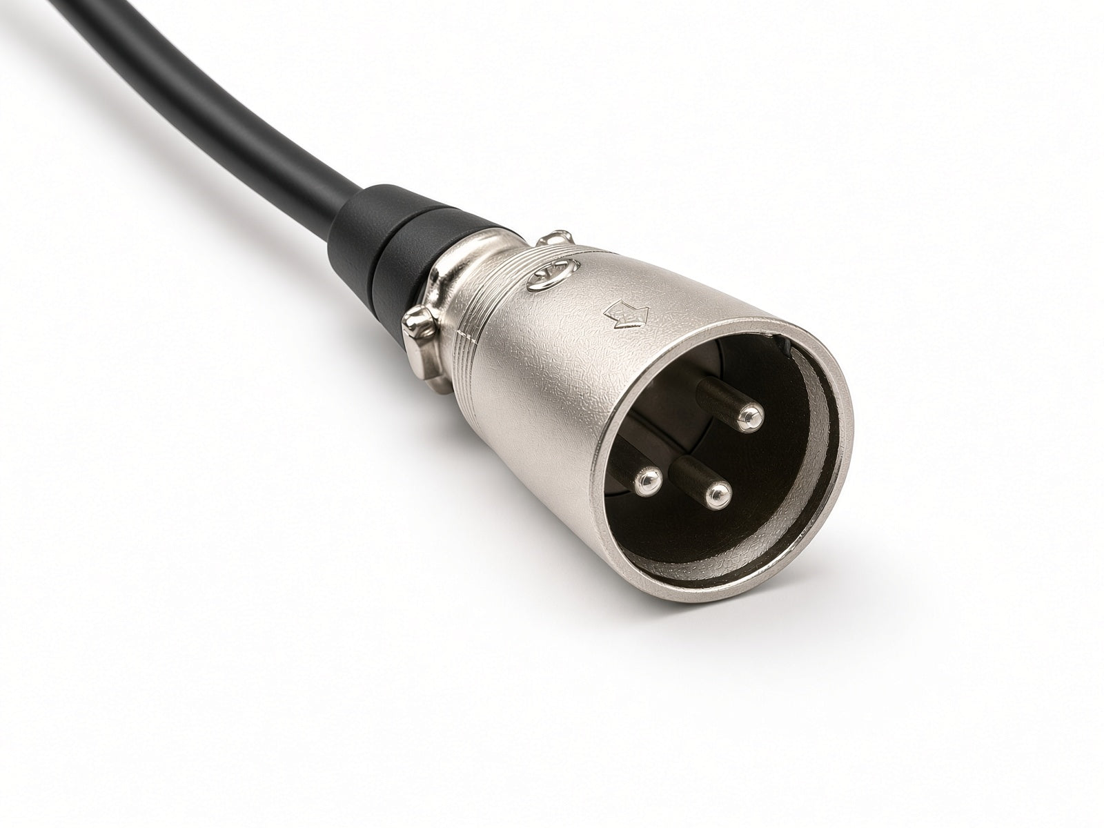 Close-up of the 3-pin male XLR plug on the HeyBike Cityscape 42V 2.0A charger