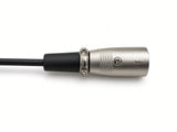 Side view of the metal 3-pin XLR charging plug on the HeyBike Cityscape 42V 2.0A charger