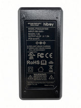 Label on Hiboy DK1 charger: model FY0634201500, input 100-240V, output 42.0V 1.5A, red light charging, green light full