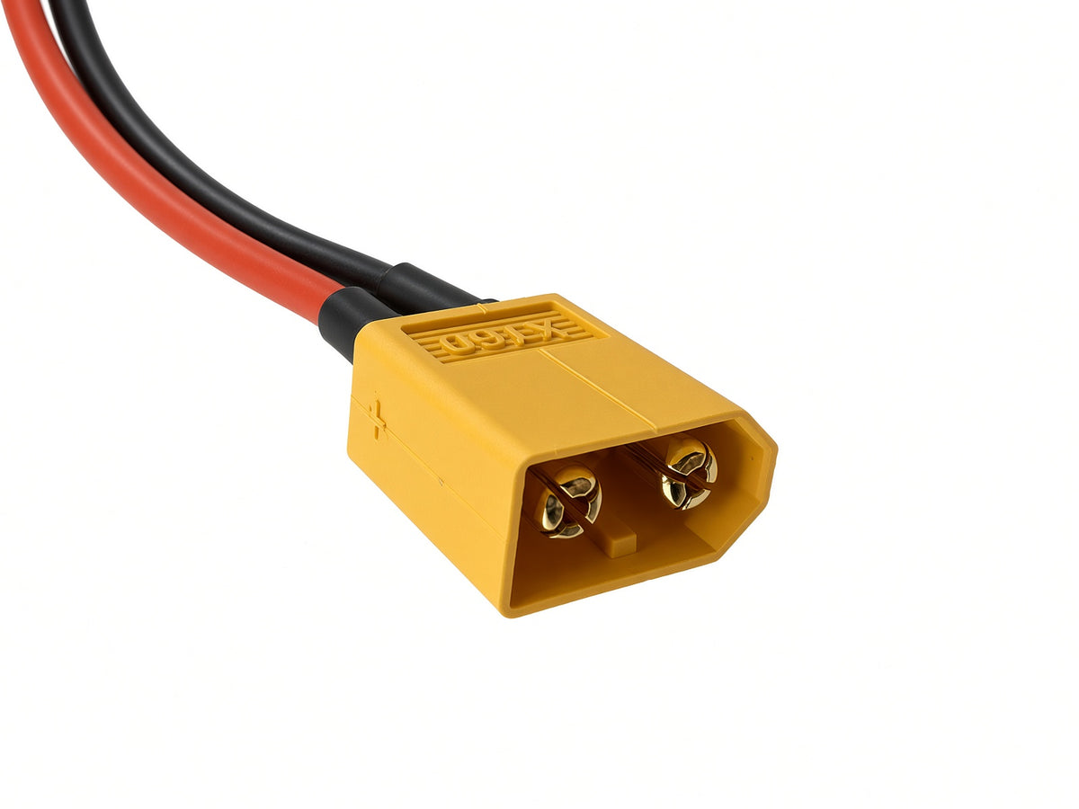 Yellow XT60-style battery power connector on the Hiboy DK1 control module