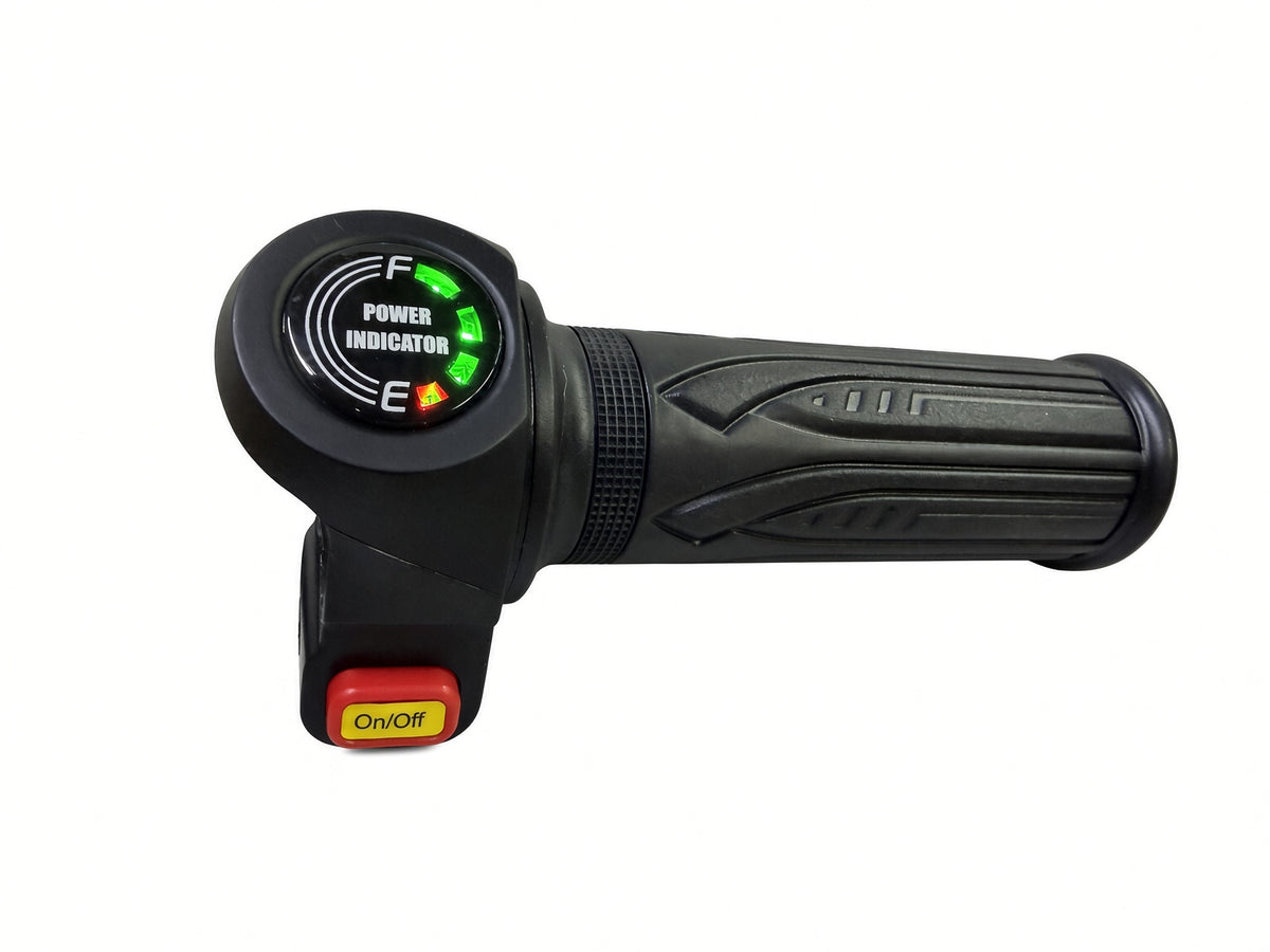 Front view of Hiboy DK1 replacement throttle showing the full-to-empty battery gauge