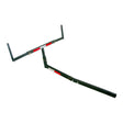 Hitch Mounted Bed Extender, a black metal object with red and white stripes, designed for hauling long items with up to 52 support and 350 lbs capacity.