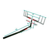 Hitch Mounted Bed Extender: A detailed sketch showcasing a metal extender with primary and secondary support tubes, T-bar, and wings, designed for hauling long items on a truck.