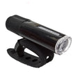 HL-L108 USB Headlight featuring a black, compact design with an adjustable black strap, ideal for scooters and bikes.