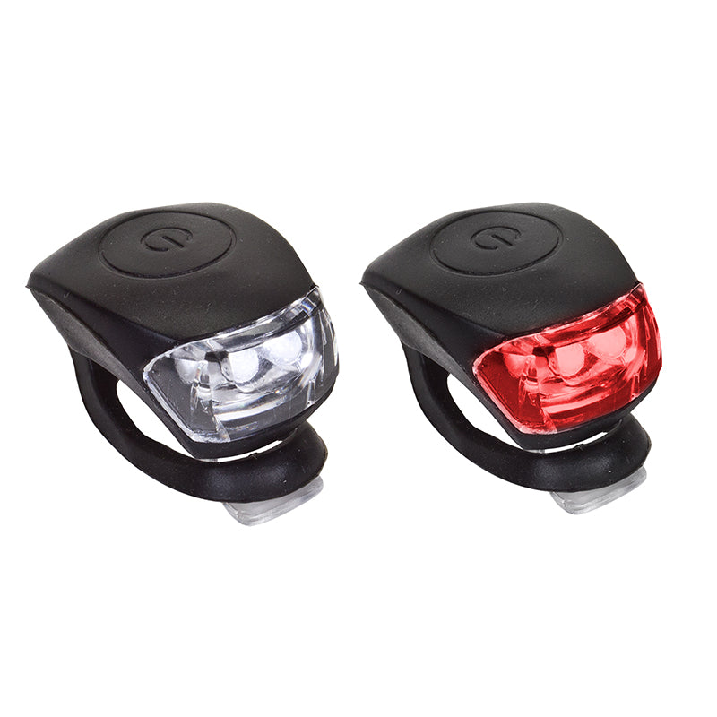 HL-L210/TL-L210 Griplite Headlight and Taillight Combo, showing a close-up of the bike lights, ideal for enhancing visibility on scooters and bikes during low-light conditions.