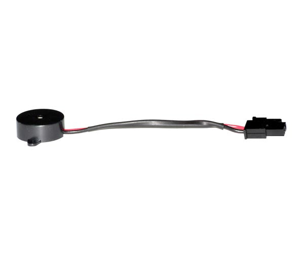 Electronic Horn Harness for Vive Mobility Scooters, shown as a black electrical device with a circular component and visible cable, without mounting hardware.