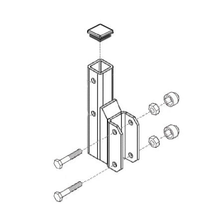 Hitch Lowering Tube Assembly with 4 Drop for Outlander Vehicle Lifts, featuring a detailed sketch of the metal beam, screw, and nut, essential for easy vehicle loading.