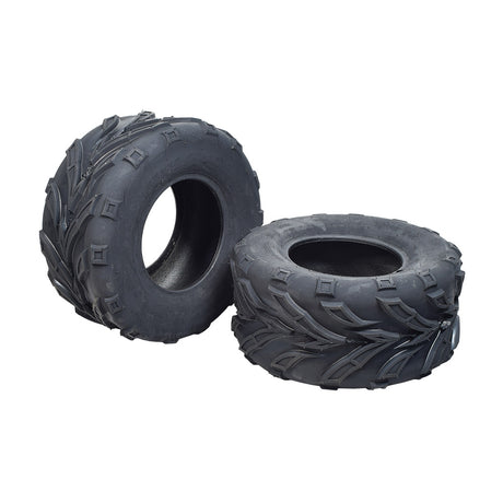 Set of Two 22x10.00-10 (250/60-10) ATV & Go-Kart Tires with QD116 Tread, showcasing a close-up of their aggressive tread pattern designed for maximum traction on tough terrains.