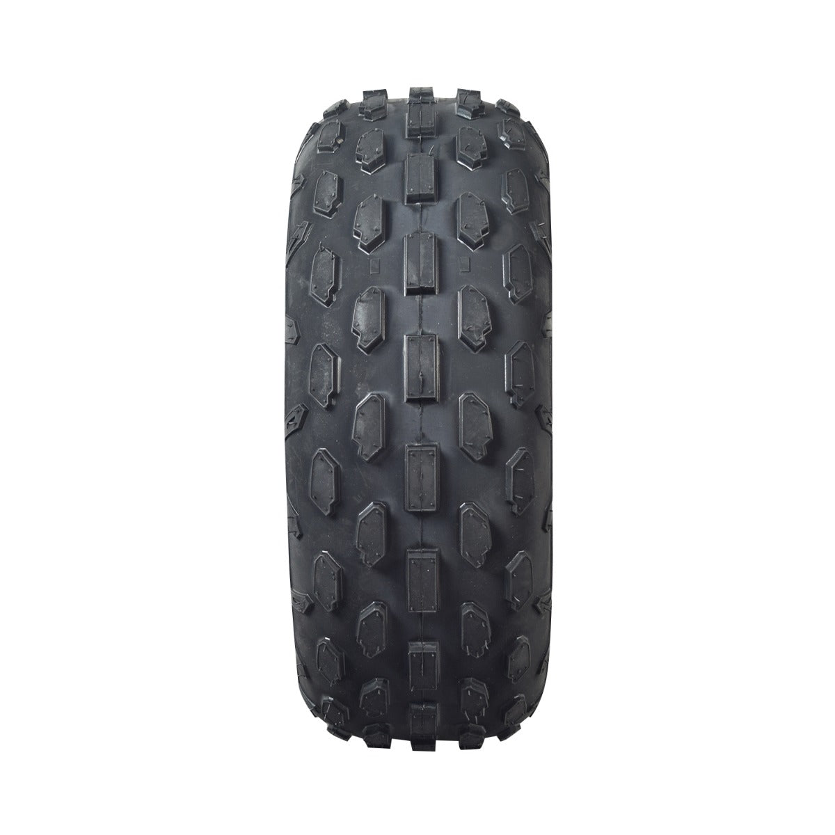 19x7.00-8 Knobby Tire with P315 Tread for Baja Mini Bikes MB165 & MB200, showcasing close-up black treads designed for optimal mud traction on ATVs, go-karts, and specialty mini bikes.