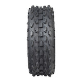 19x7.00-8 Knobby Tire for the Coleman BT200X, CT200U, & CT200U-EX Mini Bikes, featuring aggressive tread and spikes for off-road traction, shown in a close-up view.