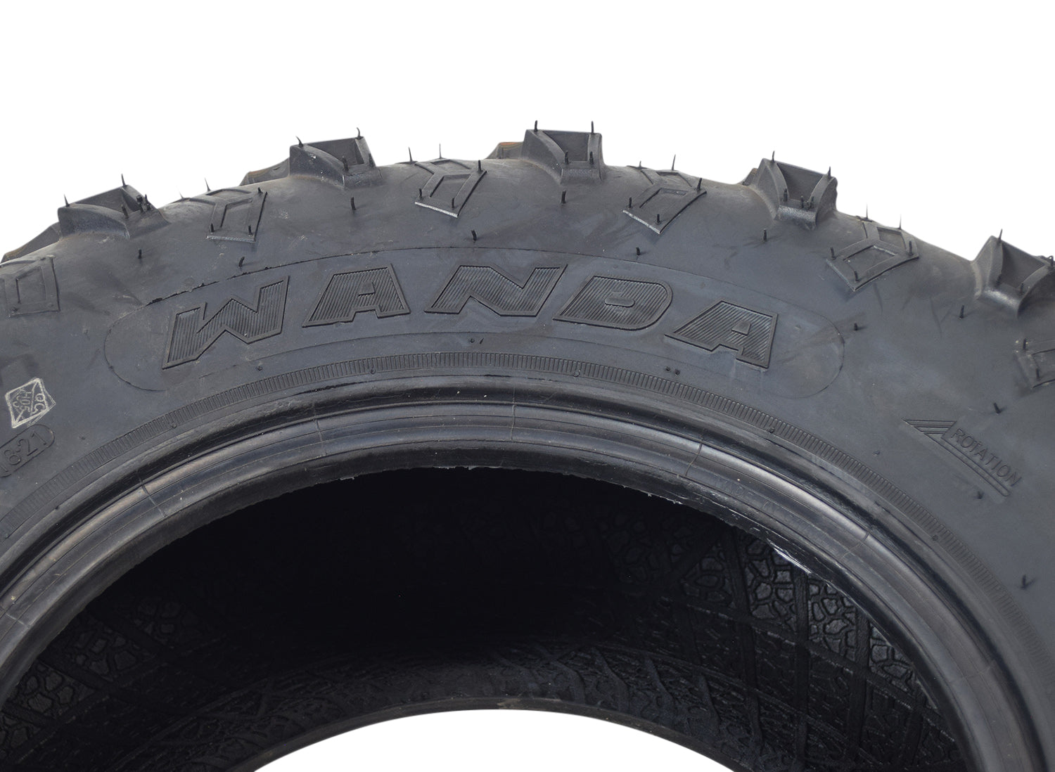 Close-up of 26x9-12 Front Tires for Massimo UTVs (Set of 2) showcasing the aggressive P376 chicken foot tread pattern designed for offroad use.