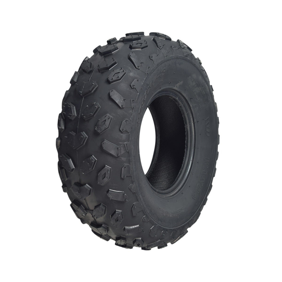 19x7.00-8 Knobby Tire with P330 Tread for Baja MB165 & MB200 Mini Bikes, close-up of the black tire with prominent knobby tread pattern, ideal for mini bikes and ATVs for better traction.