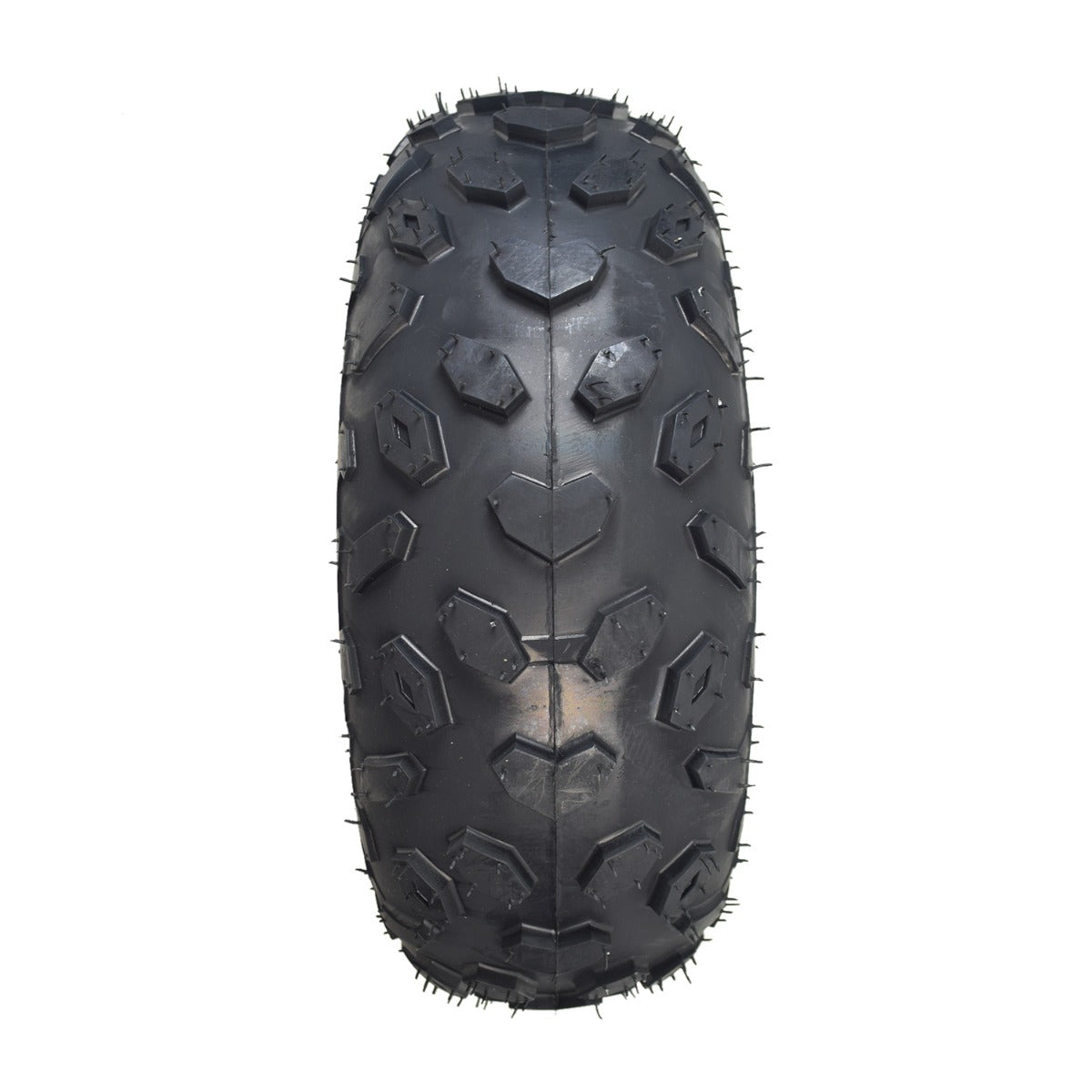 19x7.00-8 Knobby Tire with P330 Tread for Baja MB165 & MB200 Mini Bikes, featuring prominent spikes and a rugged pattern designed for superior traction on mini bikes and ATVs.