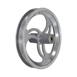 12-1/2 x 2-1/4 Front Rim with Curved Spokes, featuring a close-up of the metal wheel with three spoke rim and bearings, perfect for 24V & 36V recreational electric scooters.