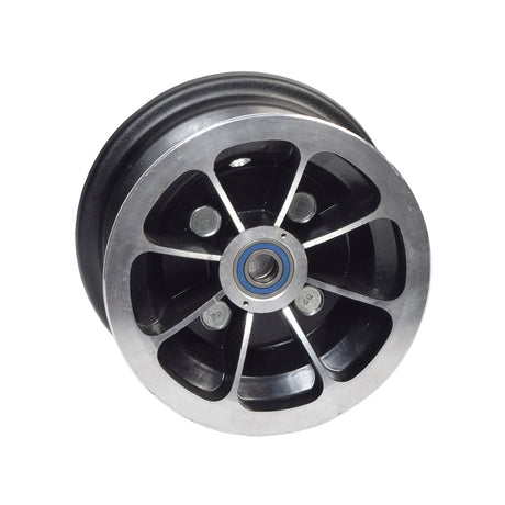 6 Split Rim for Mobility Scooters, featuring a metal construction with a 168 mm outside diameter, visible 6002-2RS bearings, and intricate detailing, designed to fit 6 inside diameter tires.