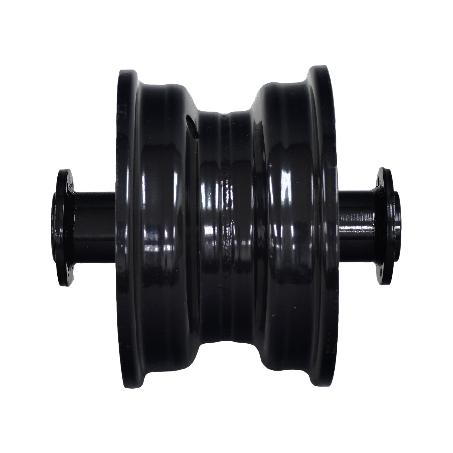 Rear Wheel Rim for the TaoTao DB100 105cc Mini Bike; features a black metal rim with pre-installed bearings and spacer, excluding the tire and valve stem.