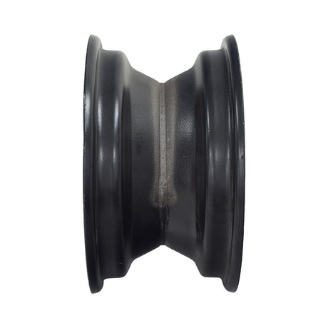 Rear Rim for the Monster Moto / Mega Moto MM-K80 80cc Go-Kart, showing a close-up of the black wheel designed for a 3/4 axle shaft and milled for a 5 mm axle key.