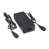 48 Volt 3.0 Amp 3-Pin Premium Quick-Charge Battery Charger for AGM & Gel Batteries on 48V 1000W Electric Go-Karts, featuring a black power cord and plug with visible connections for efficient charging.