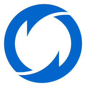 Blue circle symbol on a black background representing Free Returns.