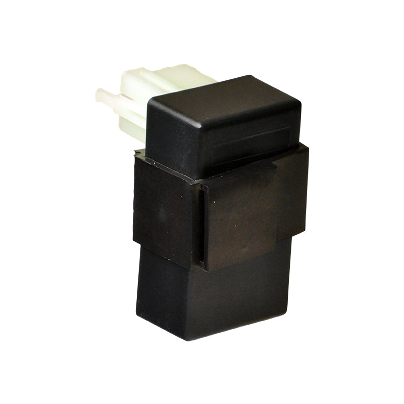 CDI Module (Ignitor) for 50cc, 70cc, 90cc, & 110cc Gas Scooters & ATVs - 6 Pin Square Connector. Close-up of the black, rectangular ignition module with visible connector pins arranged horizontally.