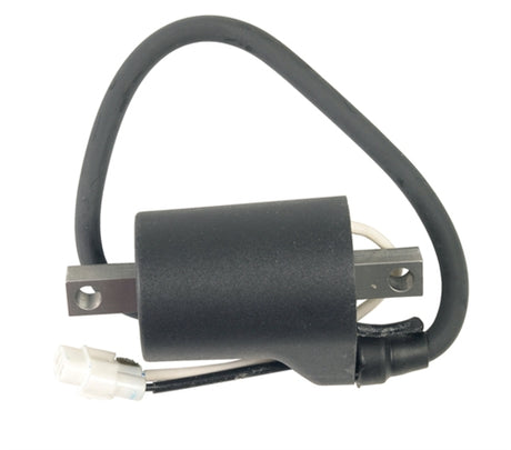 Ignition Coil for 700cc and 900cc Polaris Indy Snowmobiles (2005-2006) featuring a black electrical device with an attached wire, designed for reliable performance in extreme weather conditions.