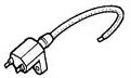 Ignition Coil for Honda Helix CN250 (1986-1987 Models) (OEM), depicted as a black and white sketch of a plug-like component with coiled wires, matching the original specifications.