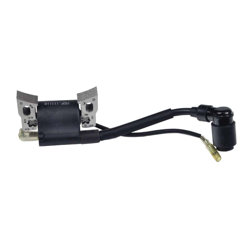 Ignition Coil for Motovox MBX10 and MBX11 Mini Bikes, featuring a black electrical device with attached wires, shown in a close-up view highlighting the cable.