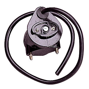 External Ignition Coil for Vespa VL1-3, VS1-5, VB1; close-up of a black electrical plug with attached wire, highlighting its compatibility with specified Vespa models.