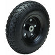 13 Pneumatic Tire with Black Hub for Dollies, Wagons, & Carts featuring a heavy-duty metal hub and knobby all-terrain tread, ideal for lawn and garden applications.