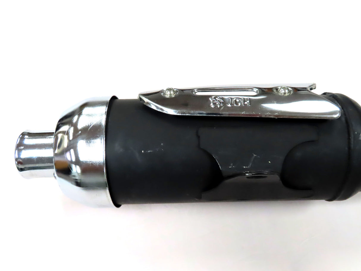 Muffler for 150cc Go-Karts (Blemished) featuring a black and silver metal cylinder with visible numbers on the handle, suitable for various Chinese-manufactured 150cc go-kart brands.